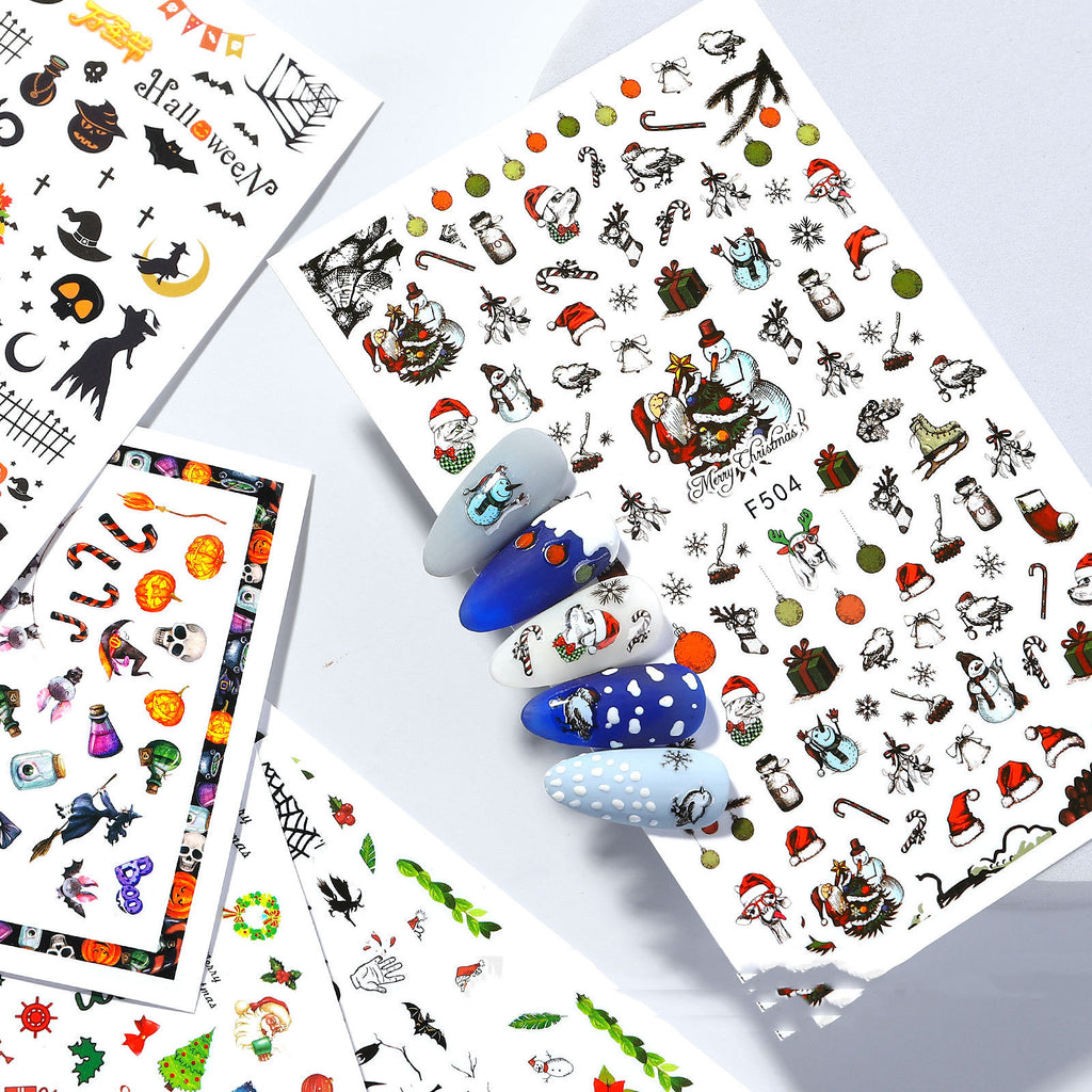 New Nail Sticker Santa Claus Decal Strap Adhesive