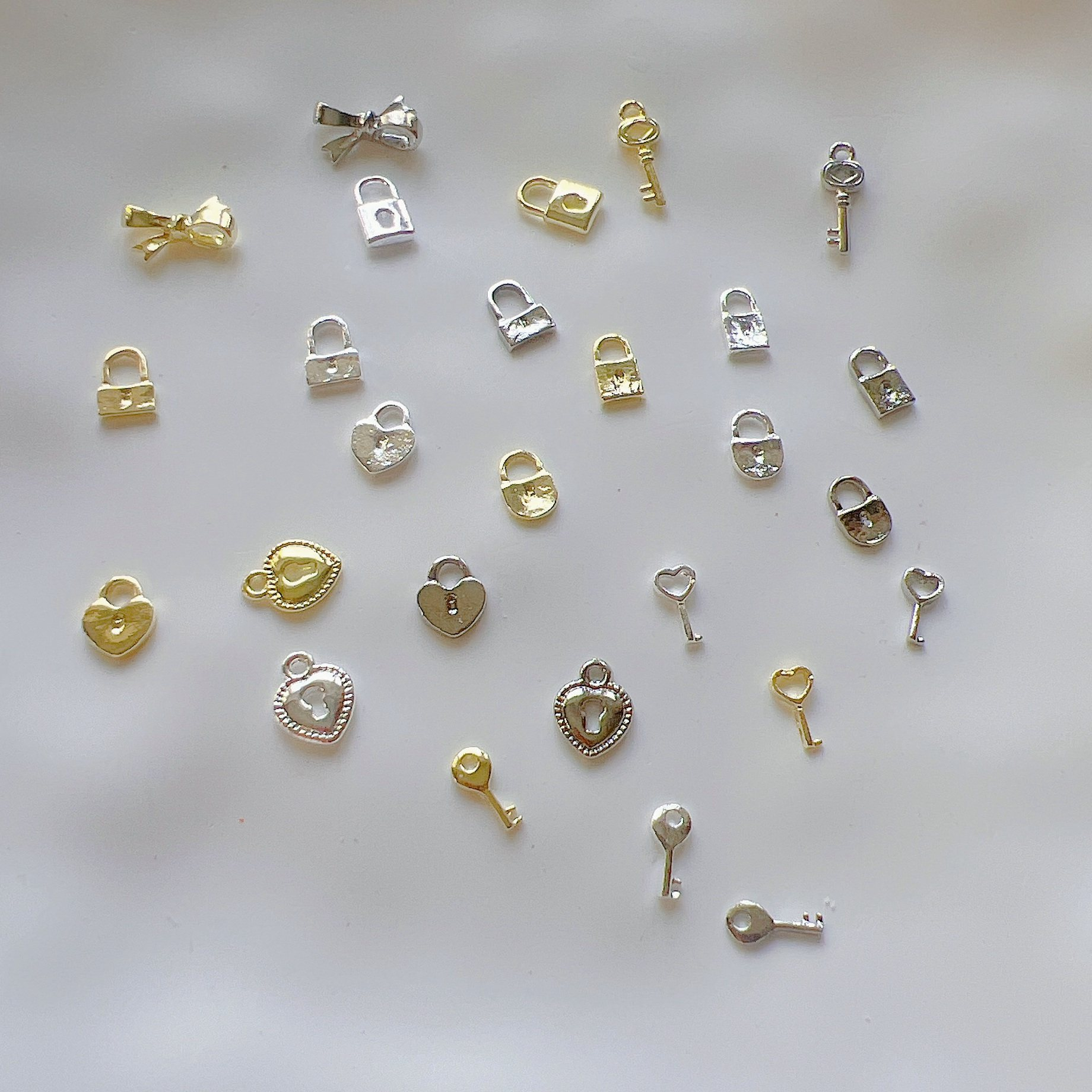 New Key Lock Bowknot Nail Art Decorations