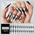 Light Luxury Spot Drill Black Line Wear Armor Advanced Nail Tips Fake Nail Patch
