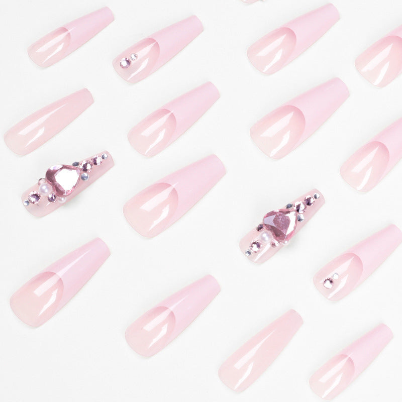 French Long Ballet Love Pile Diamond Wear Nail Polish