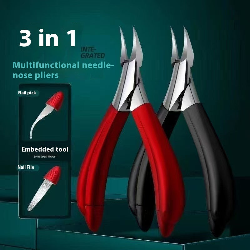 Ingrown Nail Bent Nose Plier Pedicure Nail Cuticle Nipper Stainless Steel