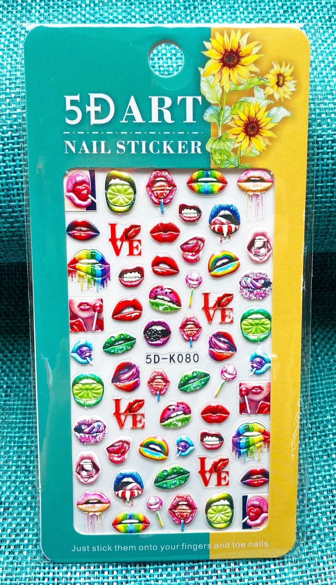 5D Art Embossed Nail Sticker Plaid Nail Sticker Three-dimensional Bow Nail Sticker Summer Nail Sticker
