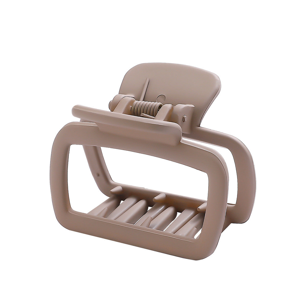 Small Square Clip Caramel-toned Shark Clip Hair Accessory For High Ponytails