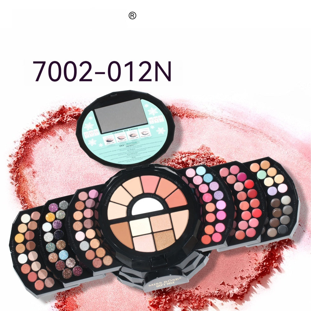 Issyettnns Makeup Palette Featuring Shimmering Eyeshadows Contouring Products Lipsticks And Matte Blush