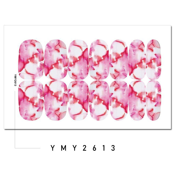 Fashion Color Marble Blooming Nail Stickers