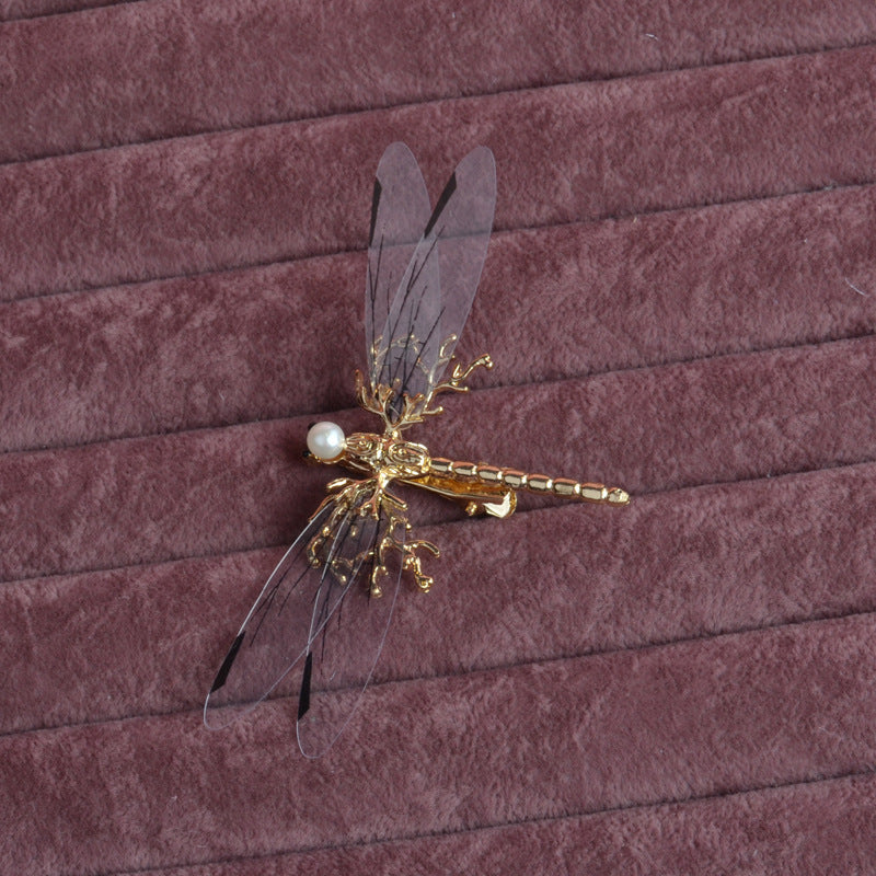 European Golden Dragonfly Side Clip Headdress
