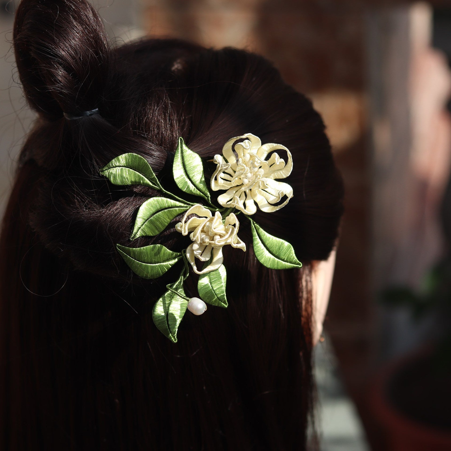 Magnolia Flower Wrapping Flower Decoration Simple Classical Hairpin Hair Comb