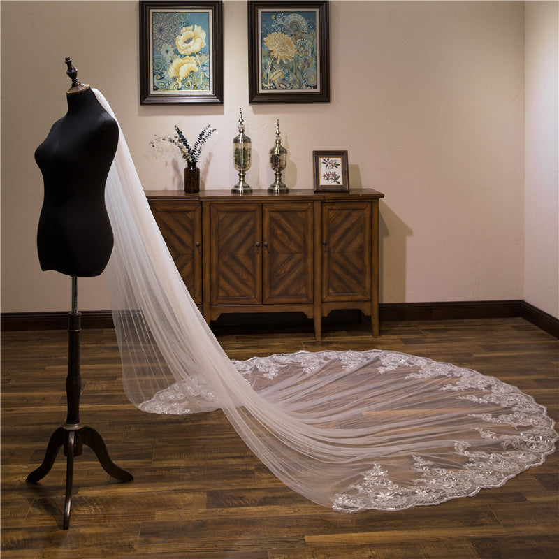 Wedding Accessories Studio Photography Broadband Hair Comb  Long Sequins Lace