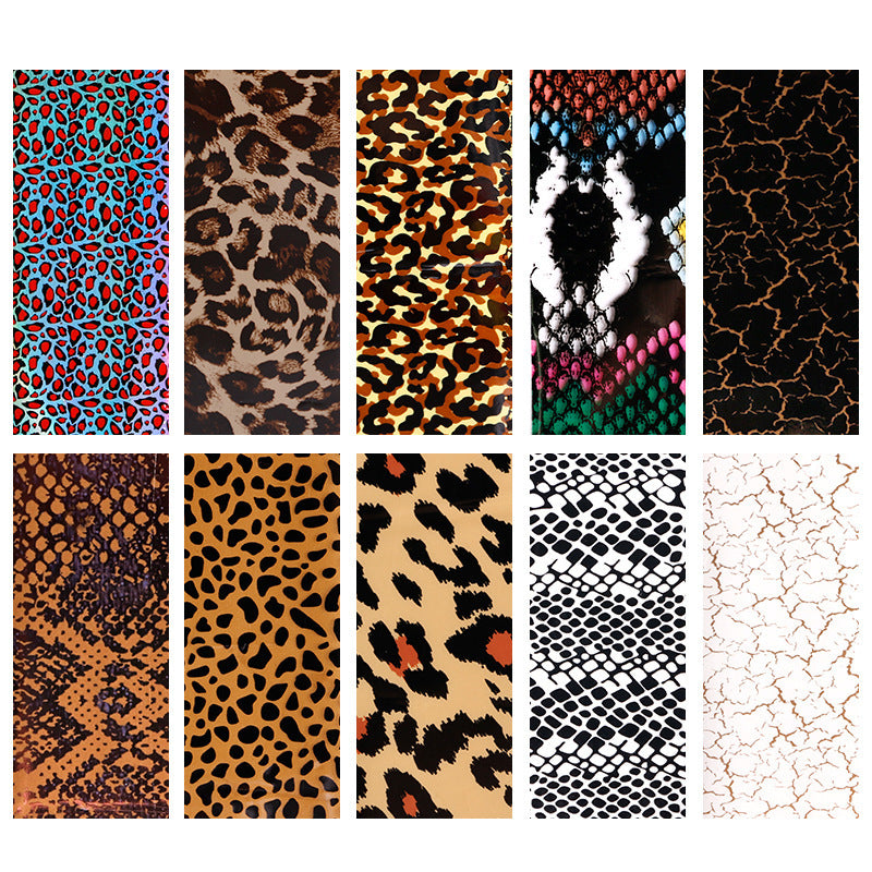 Leopard Nail Star Transfer Paper Sticker