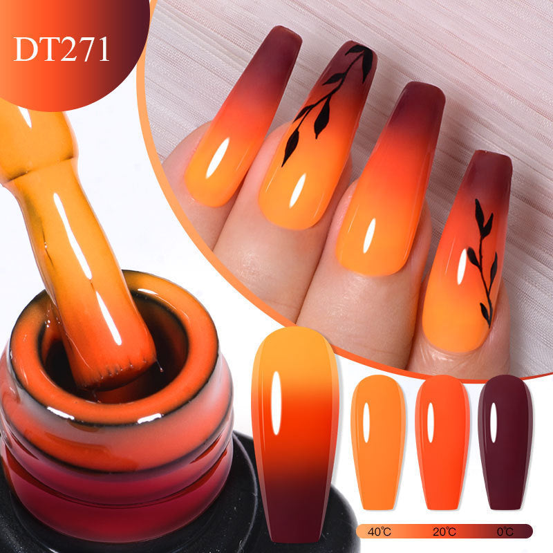 Shimmering Thermal Gel Fashion Nail Polish PU Protective Film For Nail Art