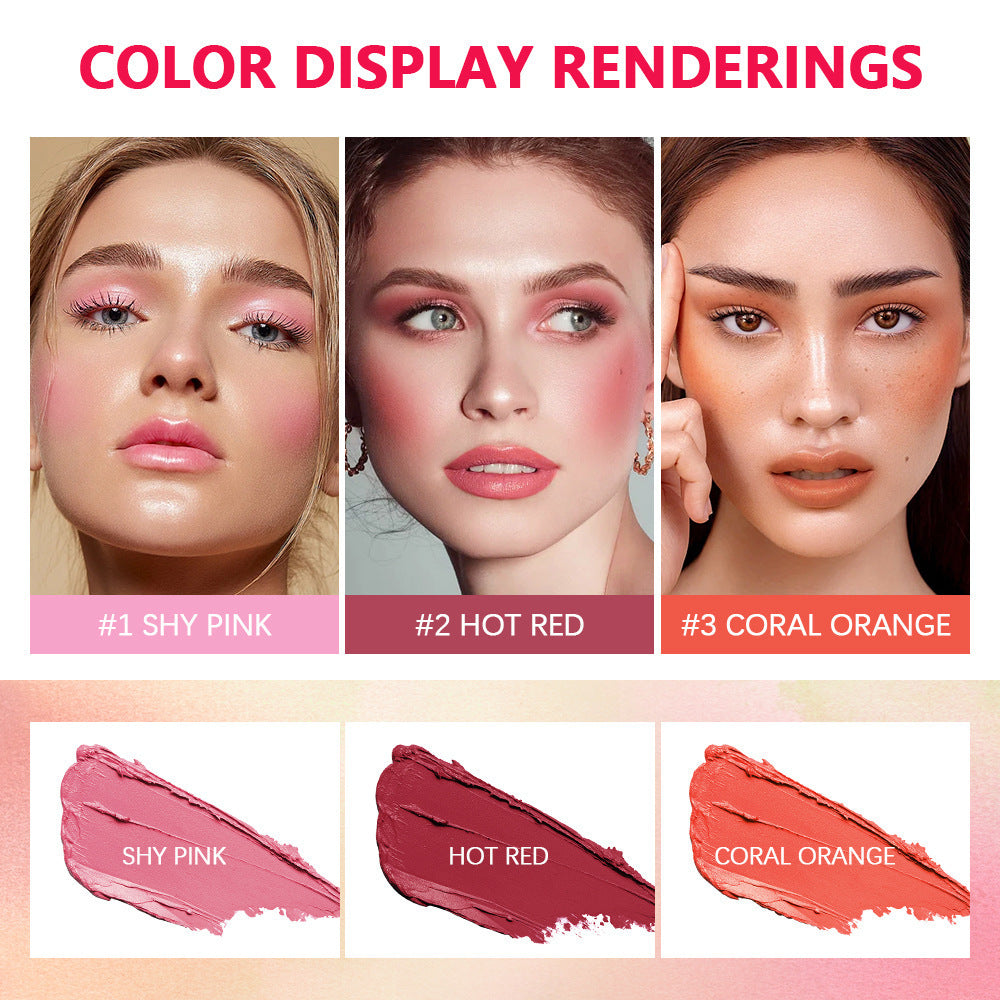 High-gloss Portable Solid Blush Cream