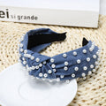 Ladies Playful Denim Nail Pearl Headband
