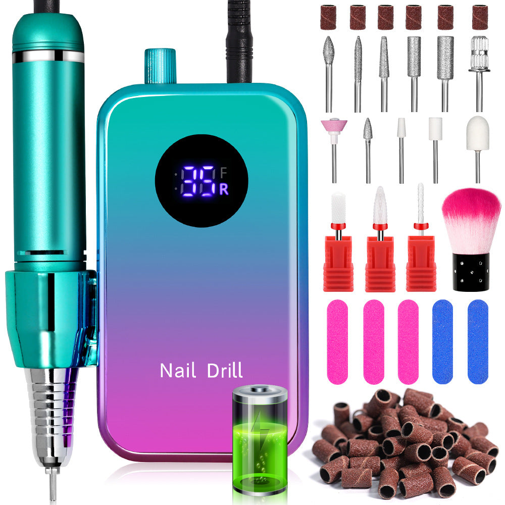 Nail Drill Portable Nail Polishing Machine Long Standby Rechargeable High Power