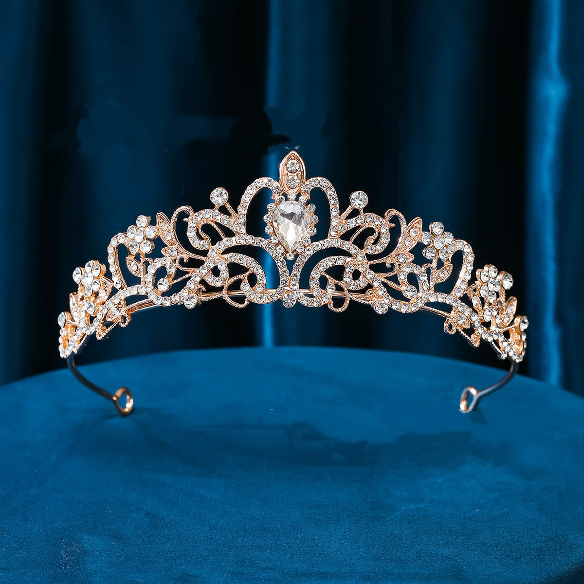 Electroplated Alloy Women's Semicircle Crown With Diamond