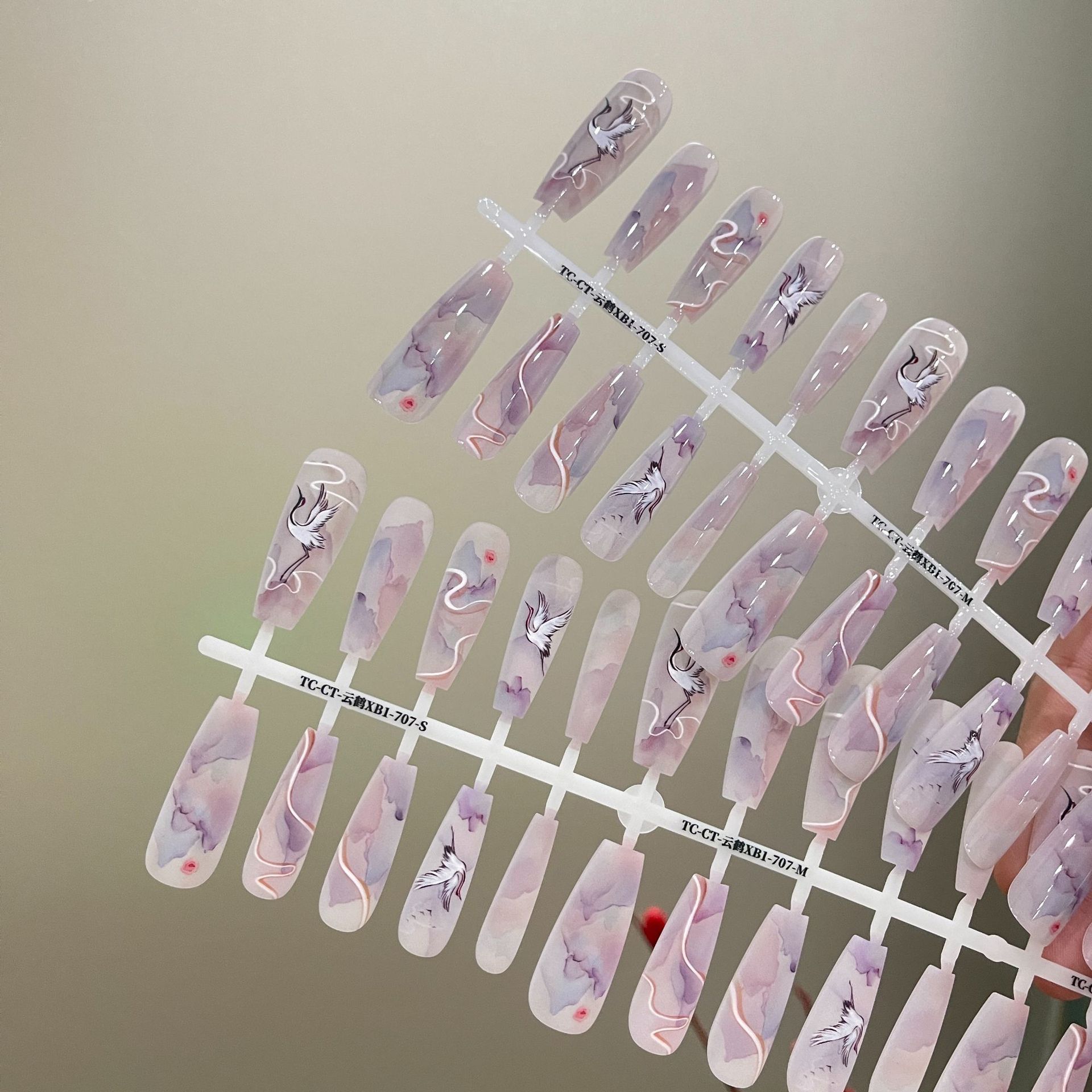 Chinese Style Landscape New Chinese Style Butterfly Crane Nail Beauty Bright Surface