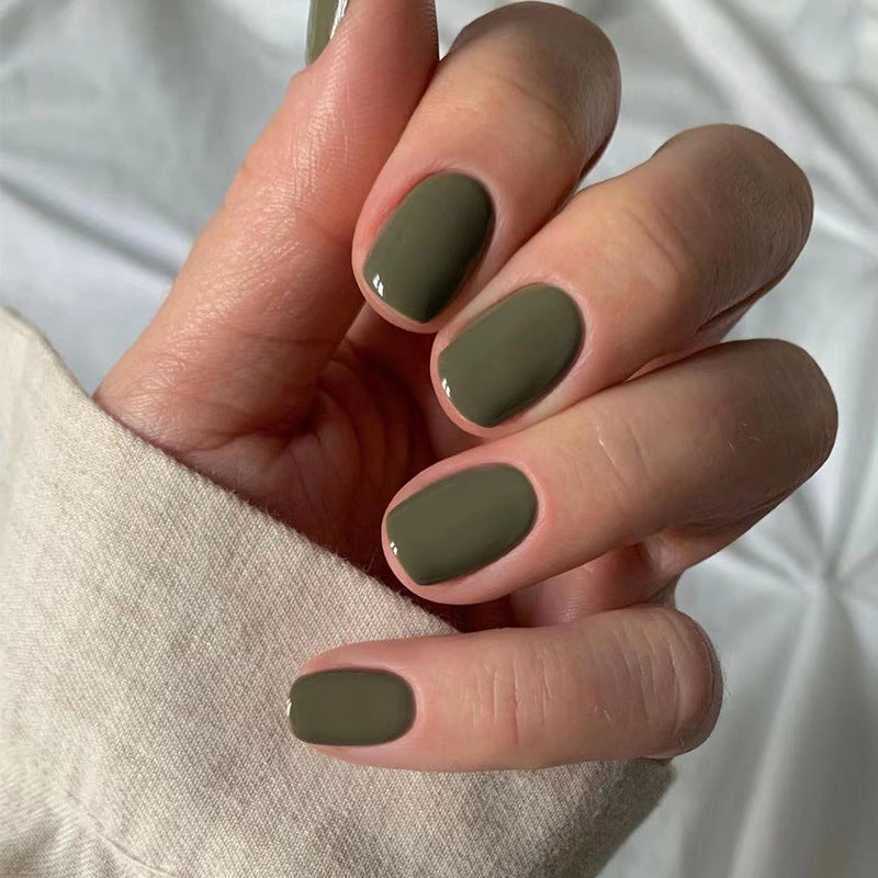 Solid Color Nail Tips Wholesale Nail Sticker Finished Product Removable Wear Finished Nail Beauty