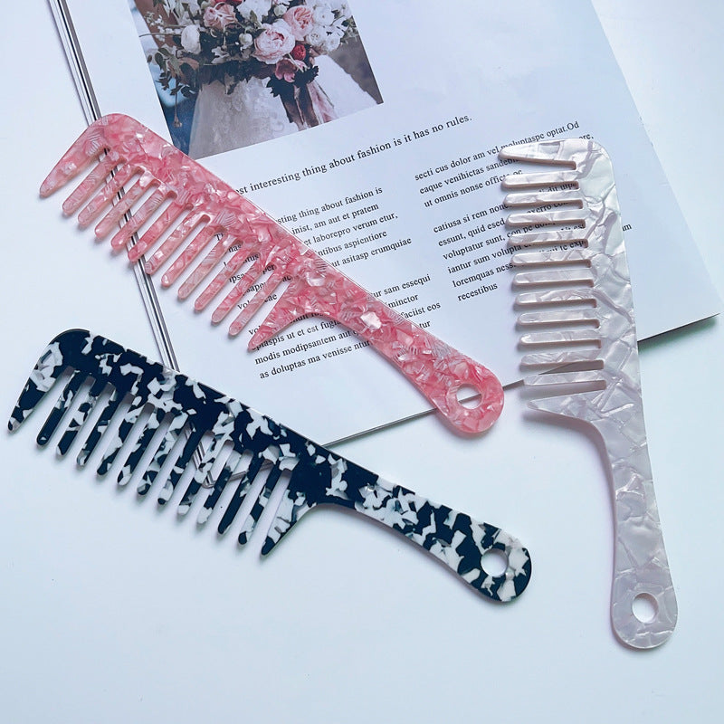 Fashion Acetate Comb Marble Texture