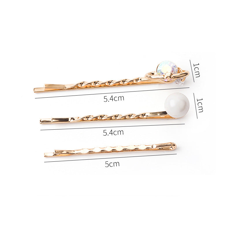 Sweet Planet Pearl Wave Hairpin Three-piece Set