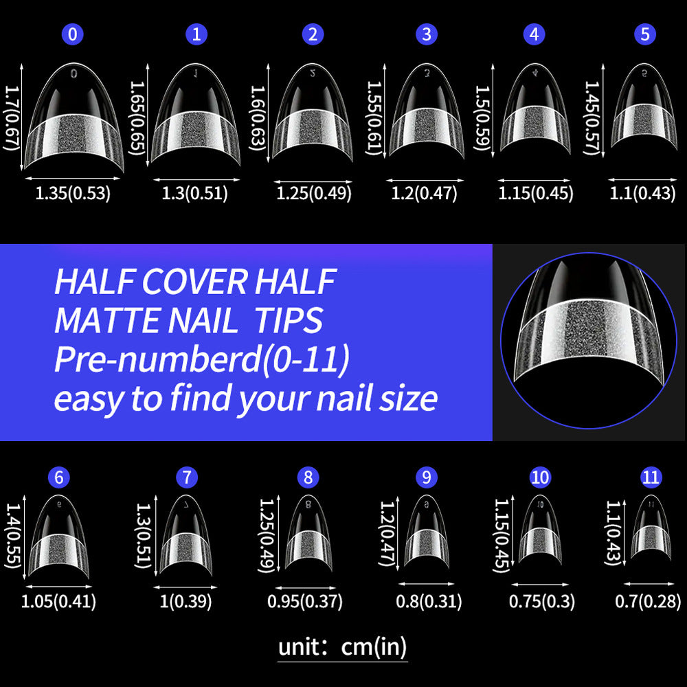 120 PCs Boxed Ultra-thin Semi-nail Sticky Full Cover Nail Tip Seamless Semi-frosted