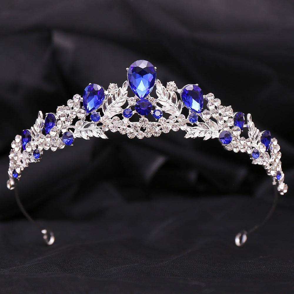 Bridal Headdress Alloy Rhinestone Leaves Small Crown