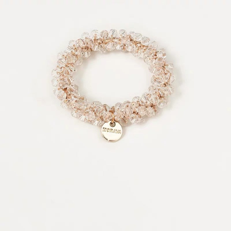 Ladies crystal imitation pearl hair rope