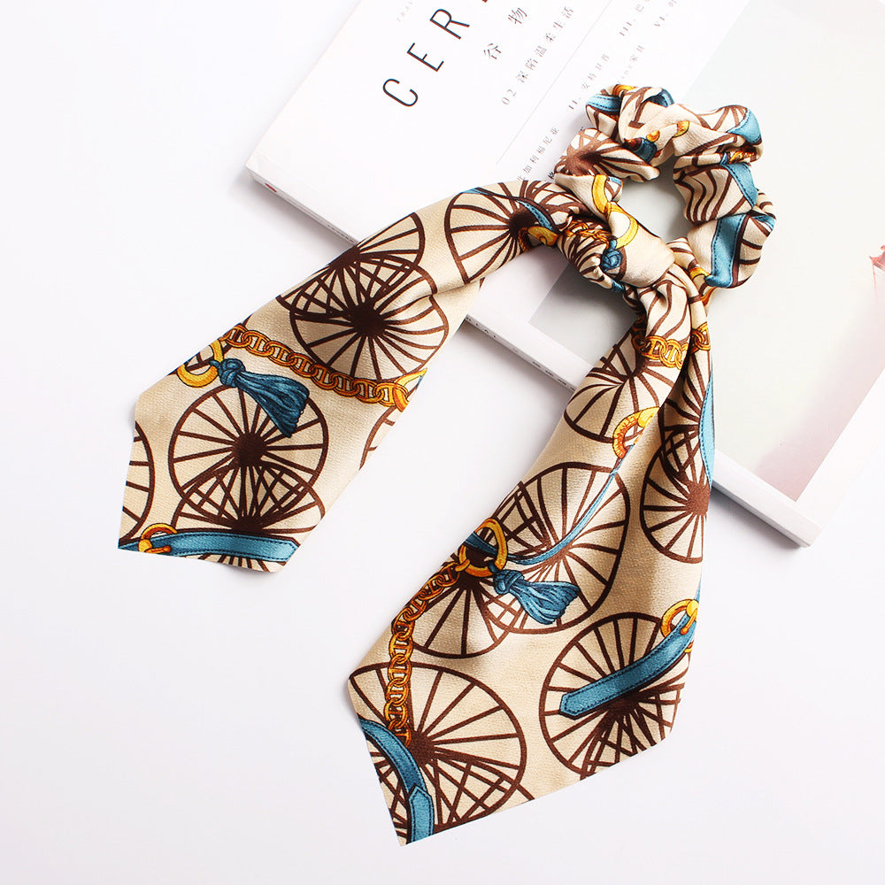 Ribbon Ponytail Printed Large Intestine Hair Tie