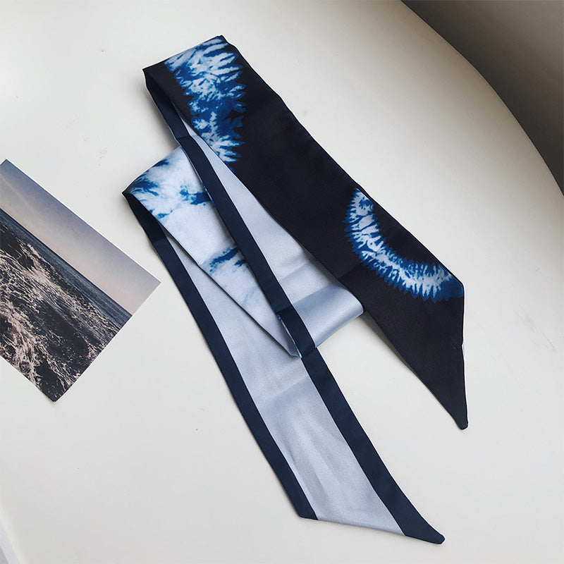 French retro ribbon silk scarf