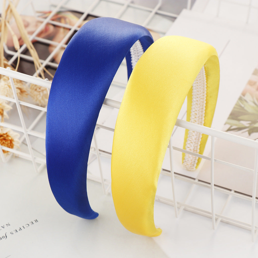 Light Board Satin Sponge Headband Multi-color Wide Edge