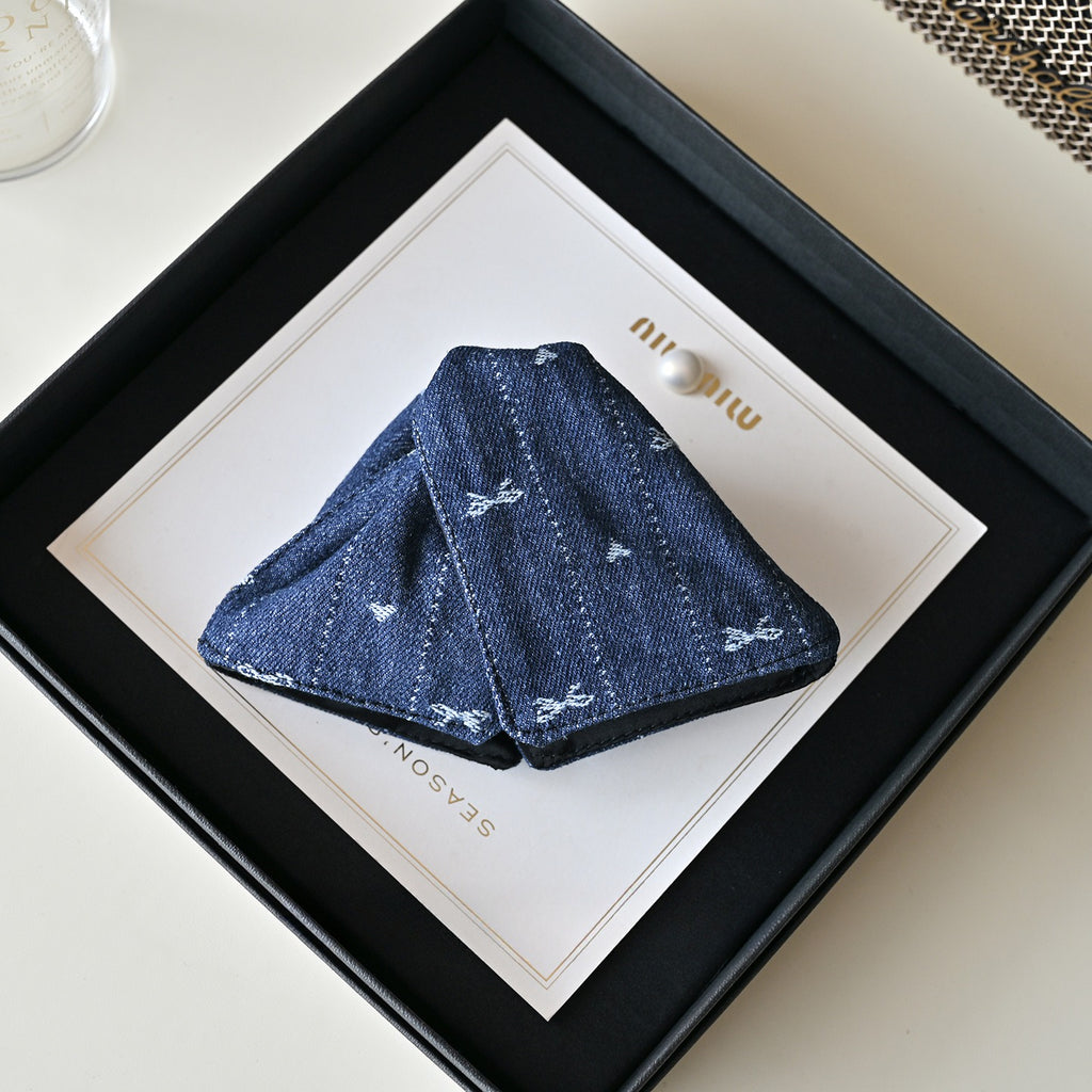 Embroidered Denim High Sense Barrettes Back Head Updo Shark Barrettes