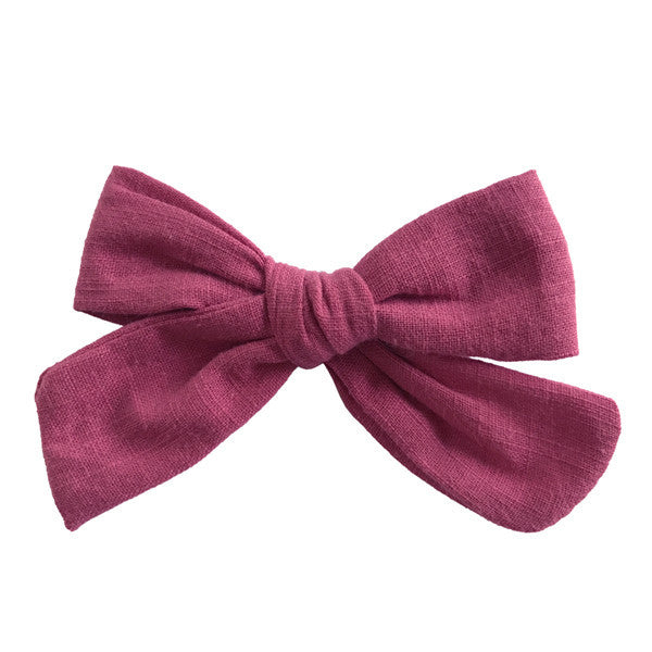 Cotton and linen bow hairpin