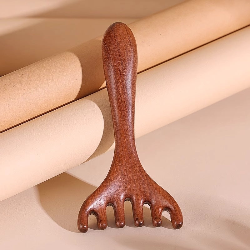 Gold Sandalwood Head Massage Comb Meridian Brush