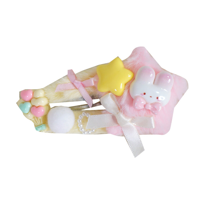 Cute Yellow Blue Plush XINGX Hairpin Headdress Lolita Bow