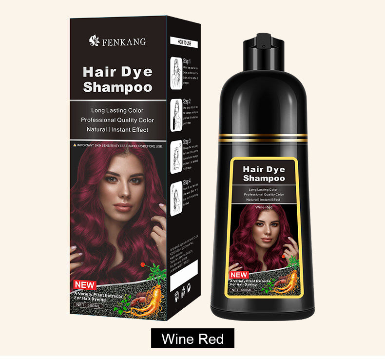 FENKANG English Black Plant Hair Dye Covering Gray Hair Wash Black Bubble Hair Color Cream