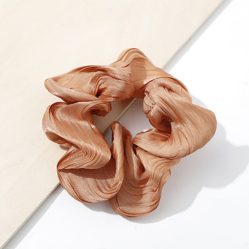 Simple Large Intestine Ring Solid Color Fabric Craft Hair Ring