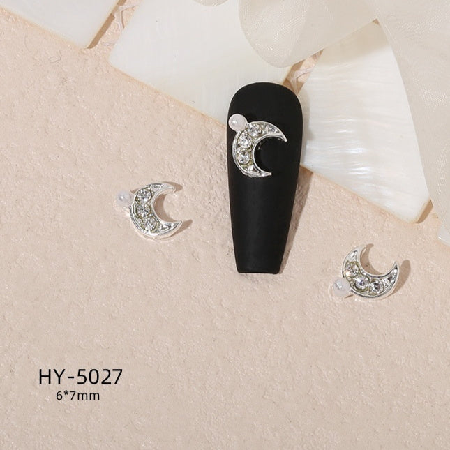 Alloy Nail Art Decorations Moon Flower And Butterfly Nail Studs