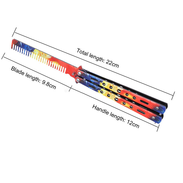 Folding Butterfly Comb Stainless Steel Practice Knife