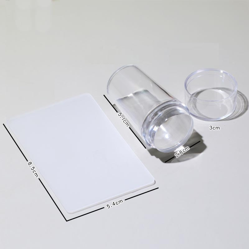 Transparent Silicone Nail Stamp Nail French Print Tool Set With Cover