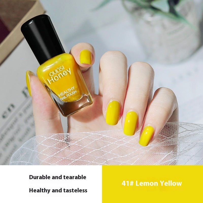 Qulisi Women's Peelable Lemon Yellow Baking-free Nail Polish