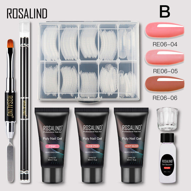 Rosalind Nail Art Modeling Quick Extension Liquid Gel Nail 30ML Extension Glue Tool Set 3pcs