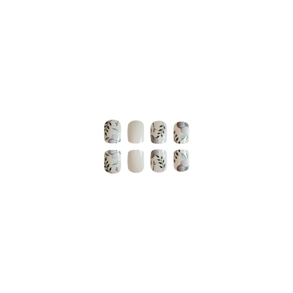 Flower And Green Leaf Style Nail Stickers