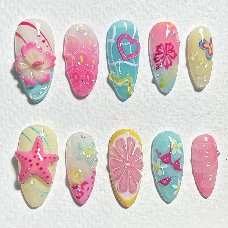 Women's Three-dimensional Flower Butterfly Love Nail Sticker