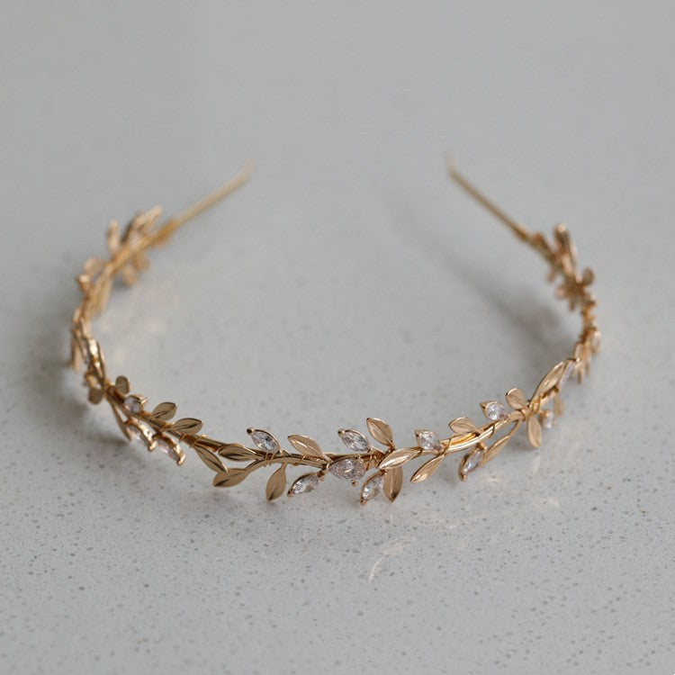 Zircon Hairband High-grade Golden Bride