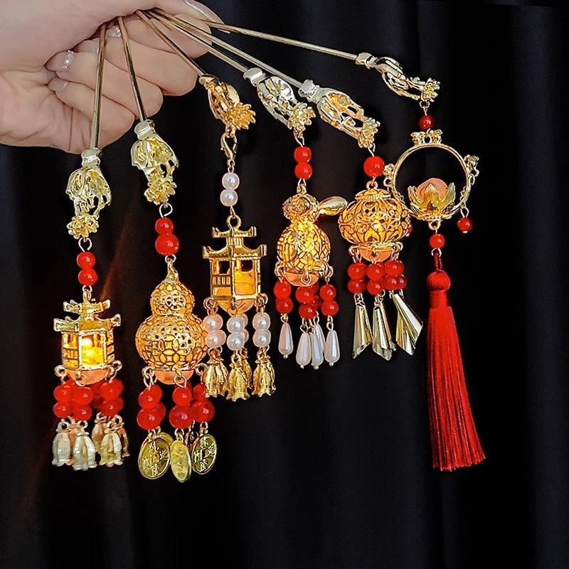 Light-emitting Hairpin Ancient Style Dangling Ornament Wind Chimes