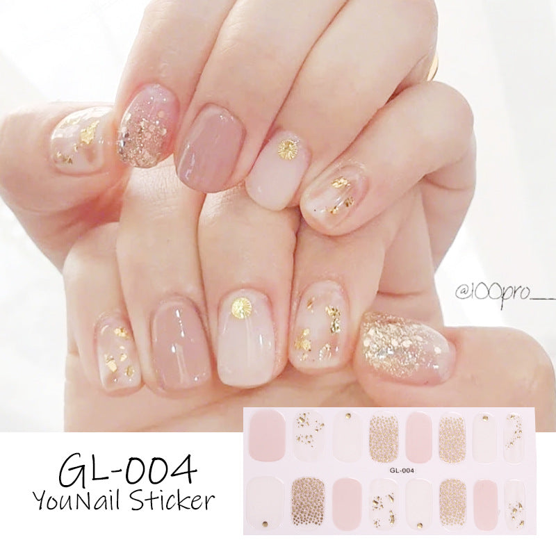 Younail Bronzing Cat's Eye Letters Color Nail Polish Film Nail Stickers Full Stickers