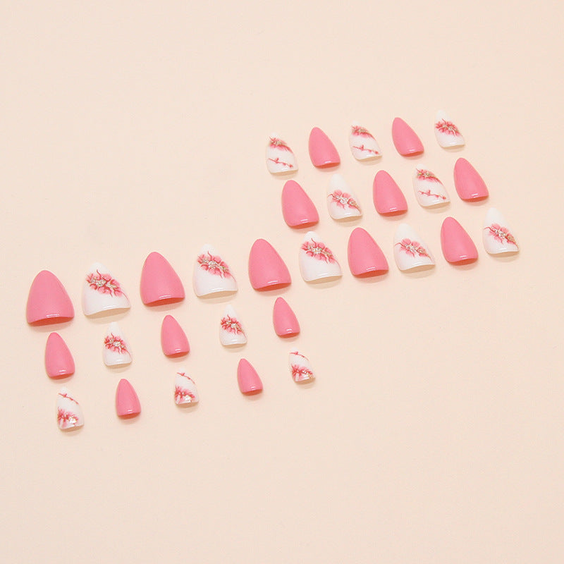 Simple Wear Nail Peach Blossom Detachable