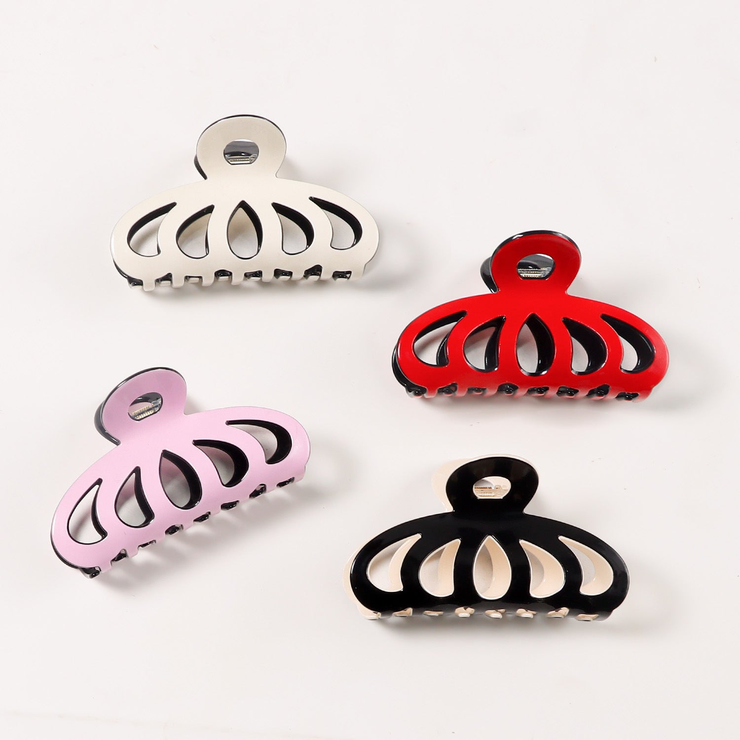 Contrast Color Hollow Out Minimalist Updo Shark Clip