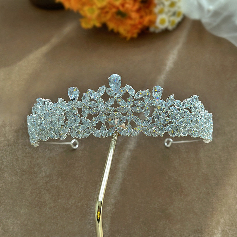 Bridal Heavy Industry Simple Crown Tiara Crystal