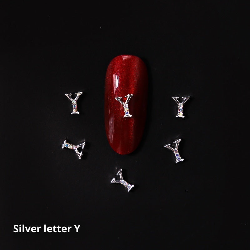 Cooc 26 Letter Alloy Nail Ornament Nail Crystal