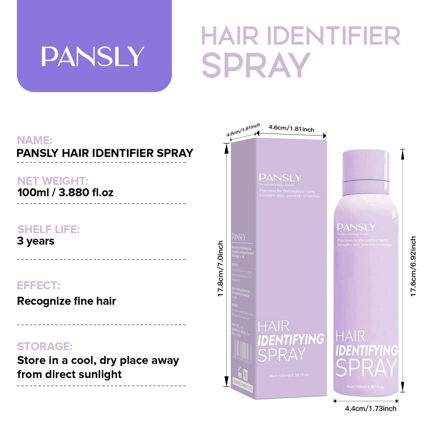 Pansly Hair Recognition Spray