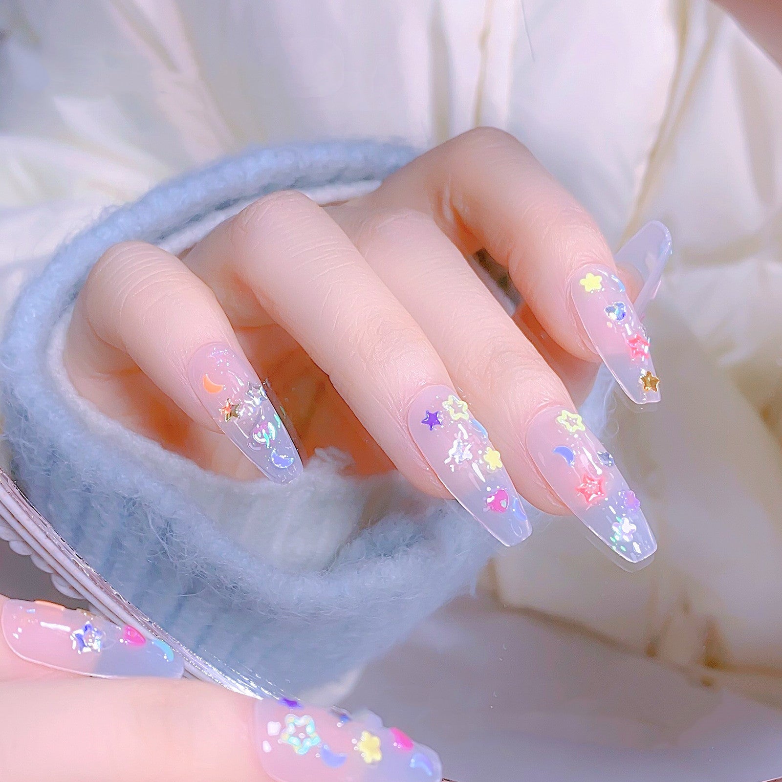 DIY Nail Ornament Colorful Sequins Triangle Mixed